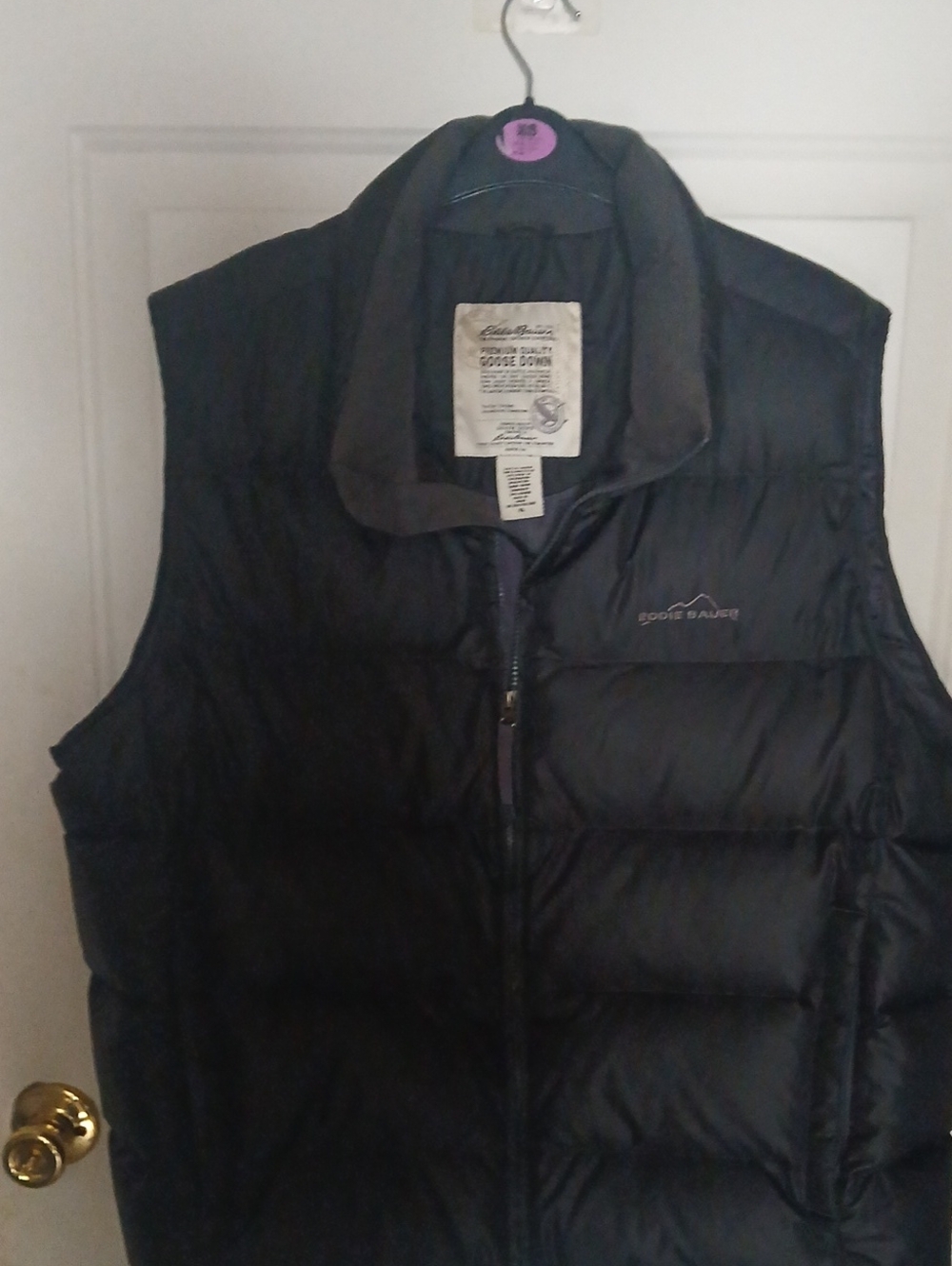 Eddie Bauer Black Quilted Goose Down Vest